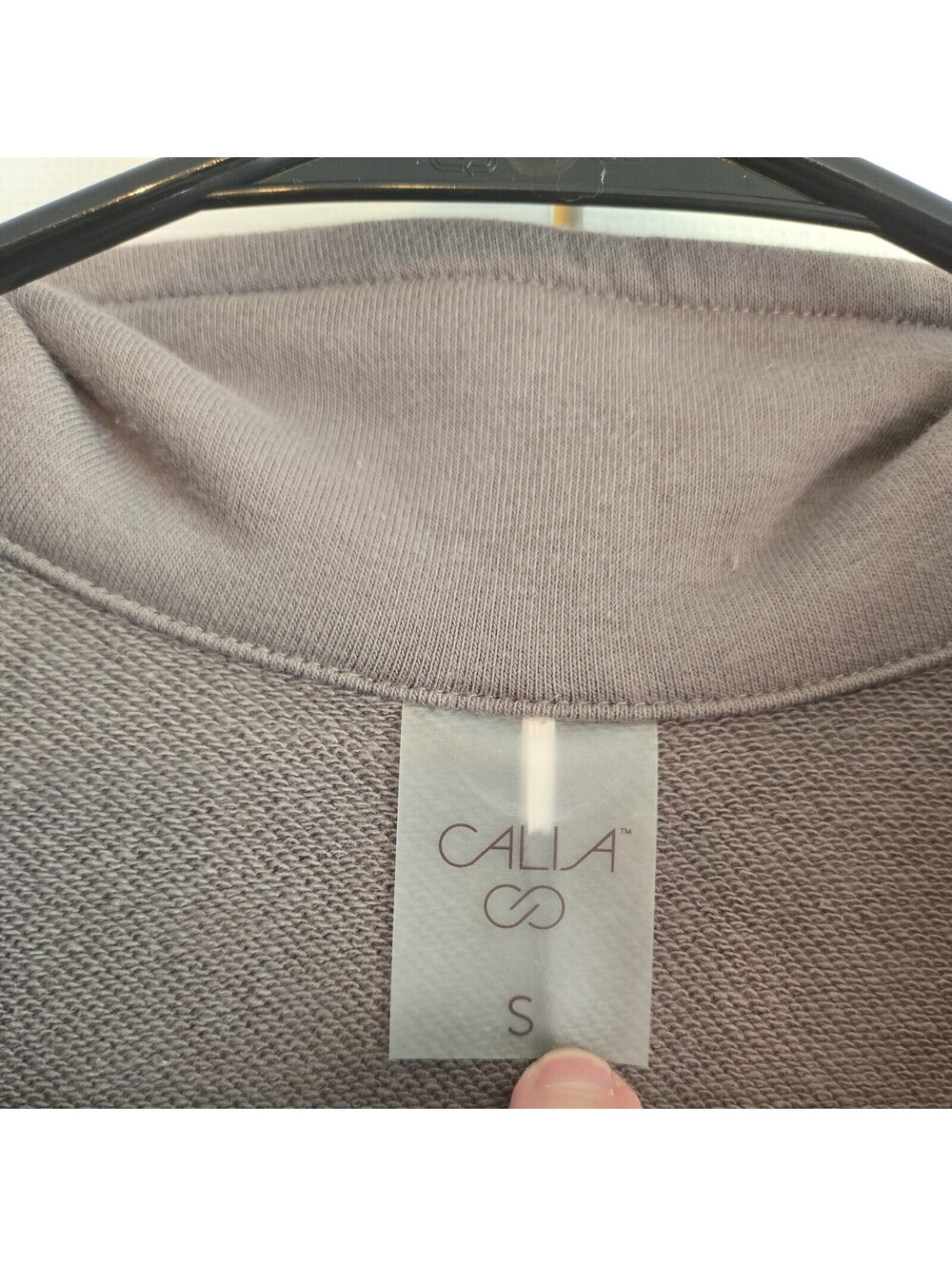 Msrp $55 Nwt Calia Relaxed Fit Collar Sweatshirt Dark Gray S Athleisure Casual - Picture 3 of 6